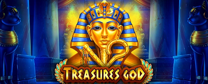 Head out on an ancient journey through the sands of time by playing Treasures God, the video slot that’s available now at Slots.lv. 
