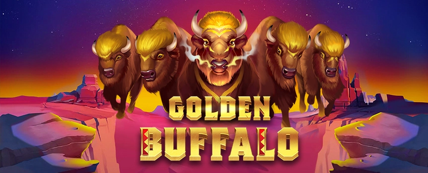 Picture the thrill of taming a raging buffalo. Now you can, in our Golden Buffalo slots. The setting of this game is a classic: the Wild West. Golden Buffalo's key feature are its 6 X 4 reels, offering 4096 ways to win on each spin. You can also trigger bonus features/free spins with wild symbol multipliers, that can hugely boost your winnings, with the potential to multiply your win up to 3125x. With a max bet and the buffalo symbols falling in your favor, you could win up to $500,000. At SlotsLV, you can play slots with crypto, play on your mobile device, or even play our free Buffalo slots if you need to practice first.
