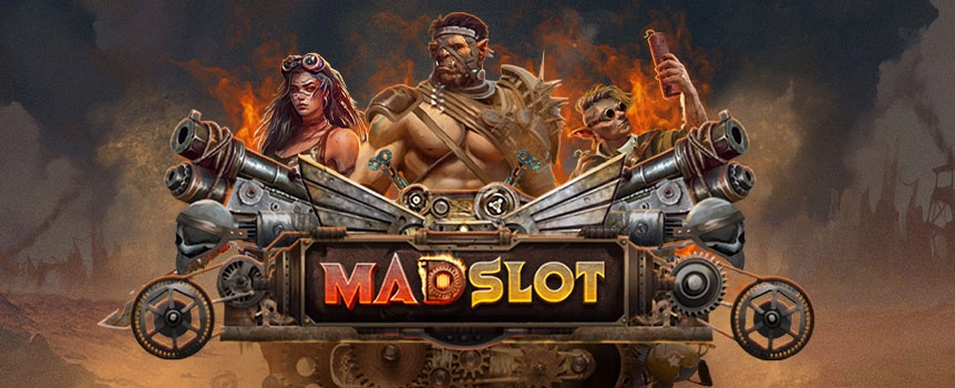 Step into chaos with Mad Slot at SlotsLV! Trigger wild Bonuses, boost Multipliers, and chase a 10,000x max win in this post-apocalyptic thrill ride.