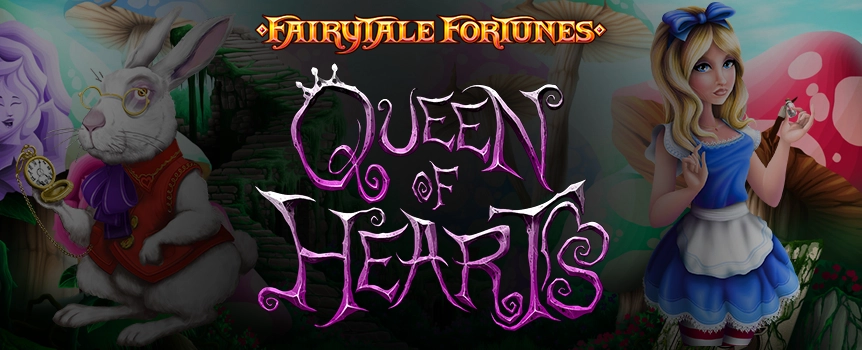Play the Fairytale Fortunes: Queen of Hearts online slot today at Slots.lv and see if you can win the giant jackpot that’s potentially worth thousands!  