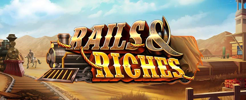Embark on a Wild West adventure in Rails & Riches on SlotsLV, a game featuring the Tycoon’s Gold Rush, Sheriff's Showdown Free Spins, and Dynamite Multiplier Mayhem.