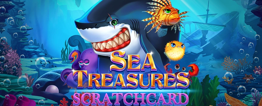 Scratch and Match on this epic Underwater game and you could score Payouts up to 6,500x your stake! Play Sea Treasures Scratchcard now.