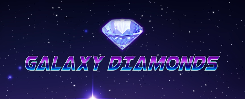 Dive into a cosmic adventure today with Galaxy Diamonds at Slots.lv! Experience a blend of classic fruit symbols set against a futuristic space backdrop.
Embark on a cosmic voyage with Galaxy Diamonds at Slots.lvs. This video slot is built around a five-reel, three-row format, and uses ten fixed paylines to deliver an out of this world cosmic journey! It’s fully mobile optimized, so you can enjoy the action from your mobile devices, and you’ll find plenty of in-game features, too, like quickspin and turbo mode.

In terms of visuals, the game is designed to look like it is floating through space, and you will see a color scheme of purple and black, adding to the atmospheric look and feel. Cosmic music accompanies each spin, and from the moment you first load up the game you will truly feel that you are on board a spacecraft discovering the unknown.

In terms of symbols, the game mainly uses fruits, although you’ll also see a purple 7 and a diamond, both of which are key to unlocking the