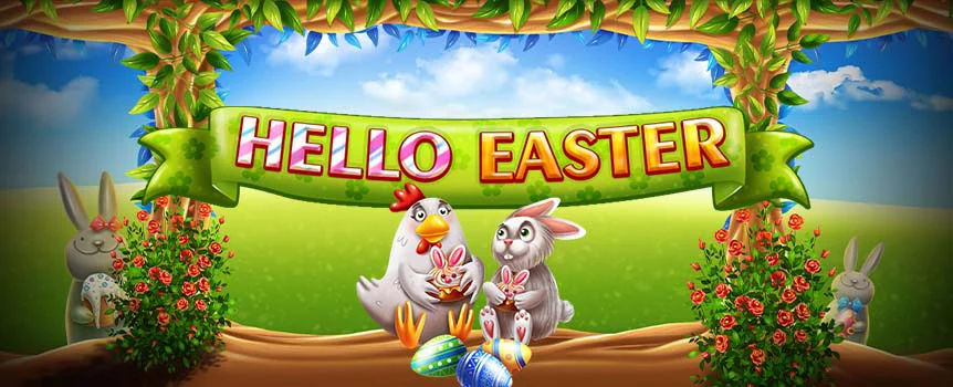 Pack your bags for an Easter egg hunt like no other on the reels of Hello Easter, with a fun Gamble feature and the chance to land up to 9,000x Multipliers!