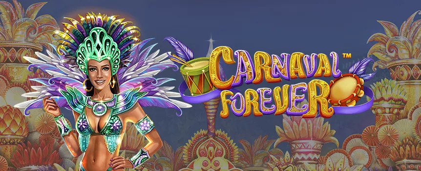 Head to the big annual samba party in Rio de Janeiro with the Carnaval Forever online slot game at Slots.lv.