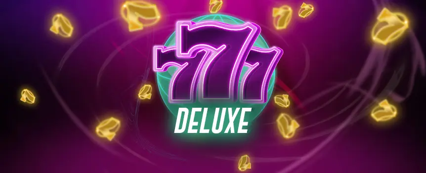 Step into the world of 777 Deluxe, a thrilling 5-reel, 10-line, online slot game you can play for real money. With its stunning 3D fruit icons, this 777 Deluxe slot and its classic theme will take you straight to the slot machines of Las Vegas. Match fruit icons in various combinations, from left to right, right to left, or within the central three reels, and increase your chances of winning with versatile mystery symbols that can substitute for any other symbol. Trigger the exciting 777 Deluxe Bonus Round by landing three or more Question Mark icons, offering a shot at eight incredible prizes, including a progressive jackpot: your chance to win big. Don't miss out on your winning spin; play 777 Deluxe now!