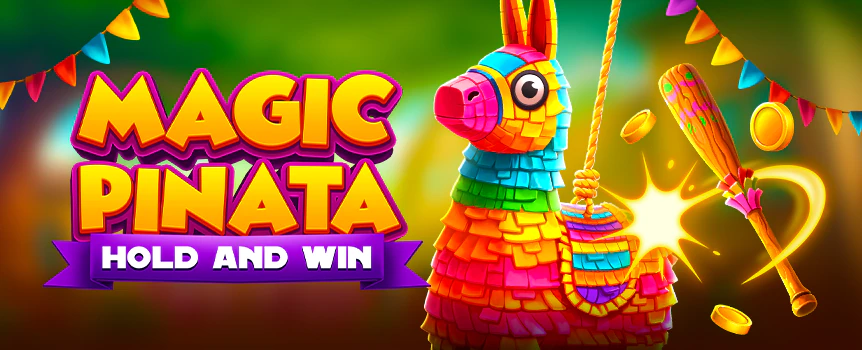 Take a swing at Magic Pinata Hold and Win for the chance to enter the Hold and Win Bonus Round and score a Max Win worth x5,624 your stake.