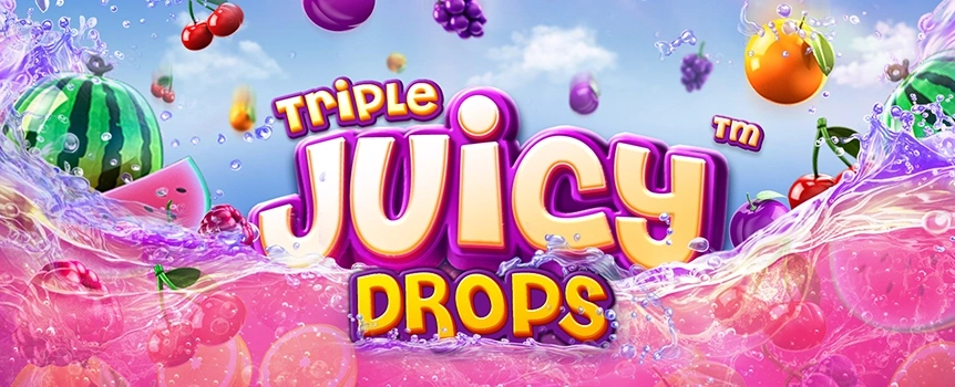 Spin the reels of the exceptional Triple Juicy Drops online slot, the game at Slots.lv where you’ll hope to win the gigantic top prize worth 30,000x your bet.