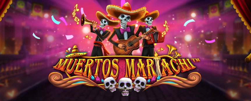 Spin the reels of the incredible Muertos Mariachi online slot at Slots.lv and see if you can land the game’s gigantic jackpot, worth thousands of dollars!