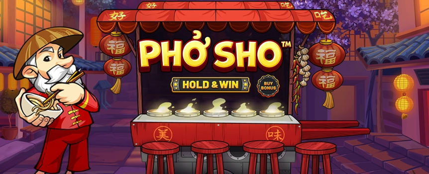 Take a Spin on this epic 4 Row, 5 Reel, 20 Payline slot today for your chance to score Tasty Cash Prizes! Play Phở Sho now.