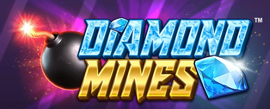 Dig for treasures in Diamond Mines at SlotsLV! Dodge bombs, collect Multipliers, and score up to 3,846x your bet in this explosive arcade adventure.