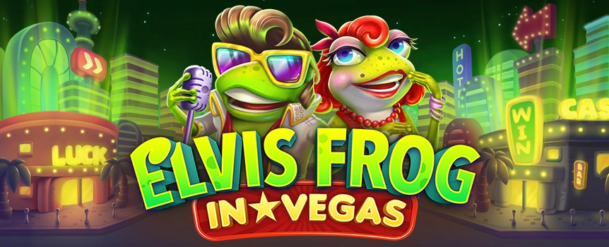 Vegas can be a strange place, but we doubt anyone has ever seen a frog dressed as Elvis when walking around the city! But that’s exactly what you’ll see when you play the incredible Elvis Frog in Vegas online slot at Slots.lv. If you spin the reels of this slot and get lucky, you could find yourself winning a jackpot worth 1,000x your bet.
