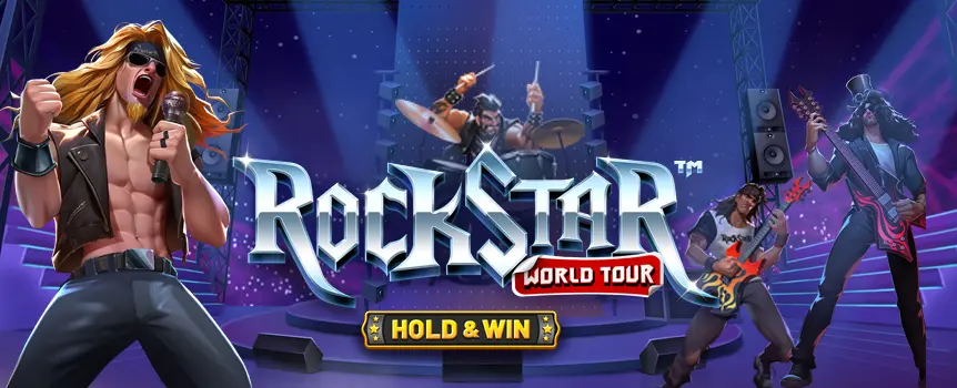 Rockstar: World Tour - Hold & Win is a 5 Row, 6 Reel, 66 Payline Rock slot offering Minor, Major and Grand Jackpots! Spin the Reels now. 